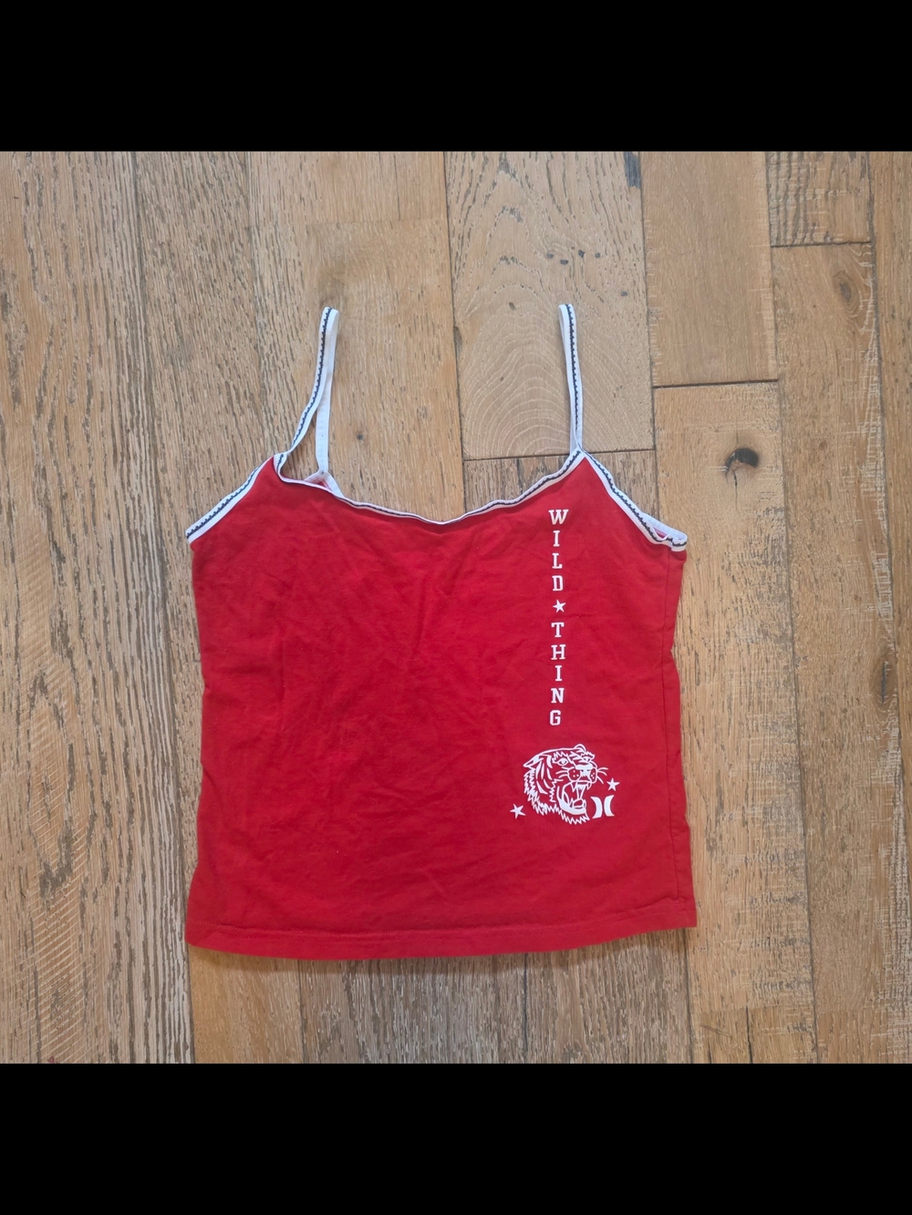 y2k Vintage Hurley Red Wild Thing Tiger Graphic Tank Camisole skete surf